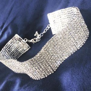 Wide silver bracelet (adjustable size)